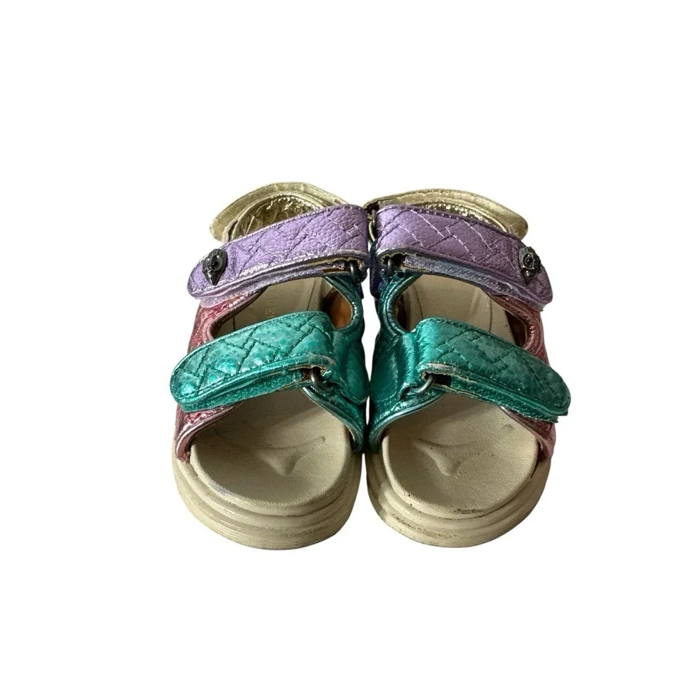 Kurt‎ Geiger Sandals Kids Size 6 Metallic Rainbow Designer Shoes Unicorn